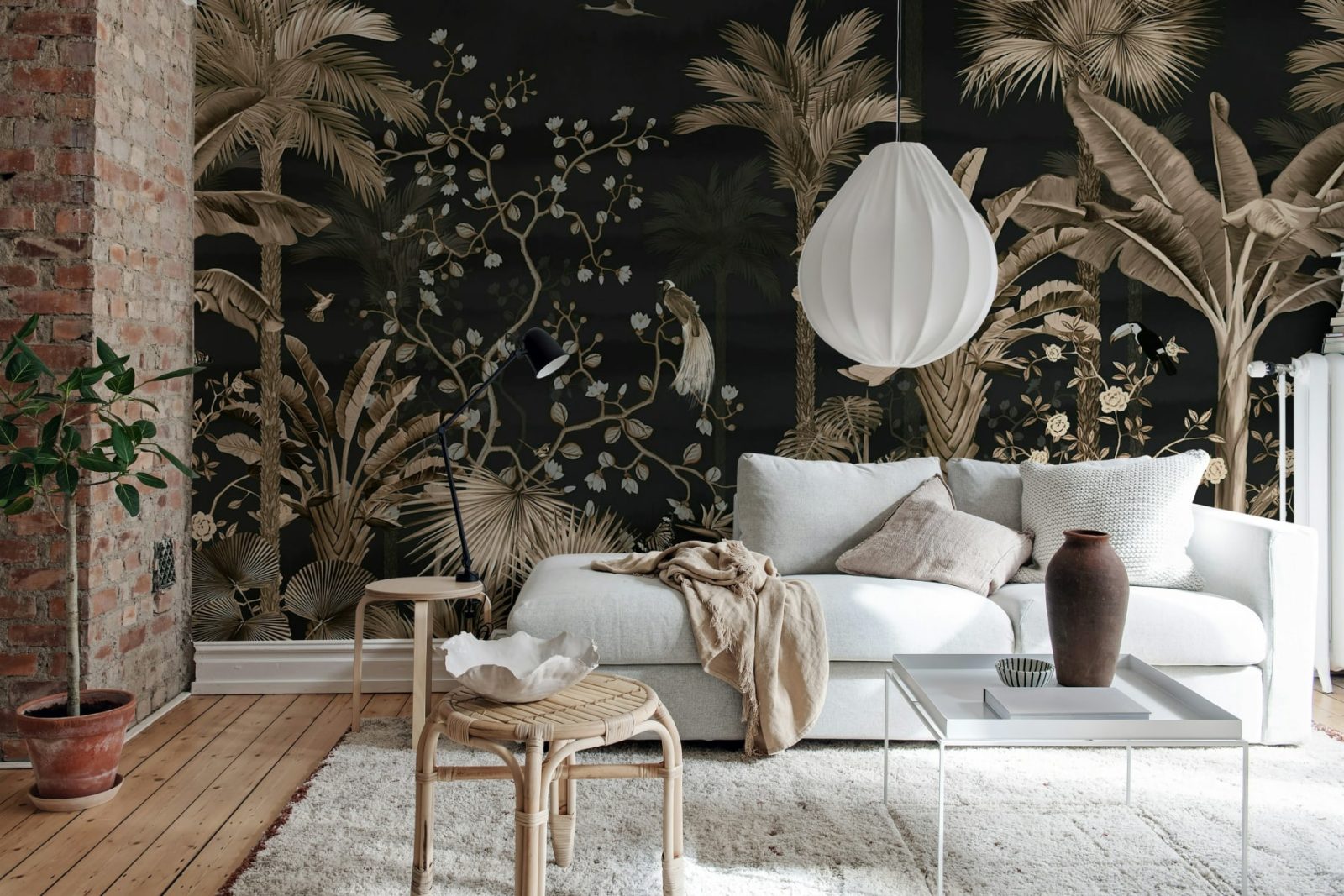 Magnolia Jungle, Black, Rebel Walls 3