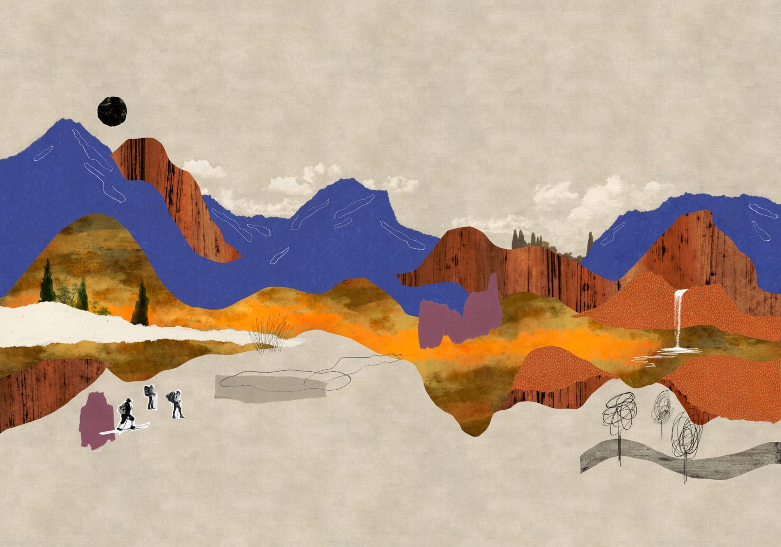 Landscape Collage, Beige, TresTintas
