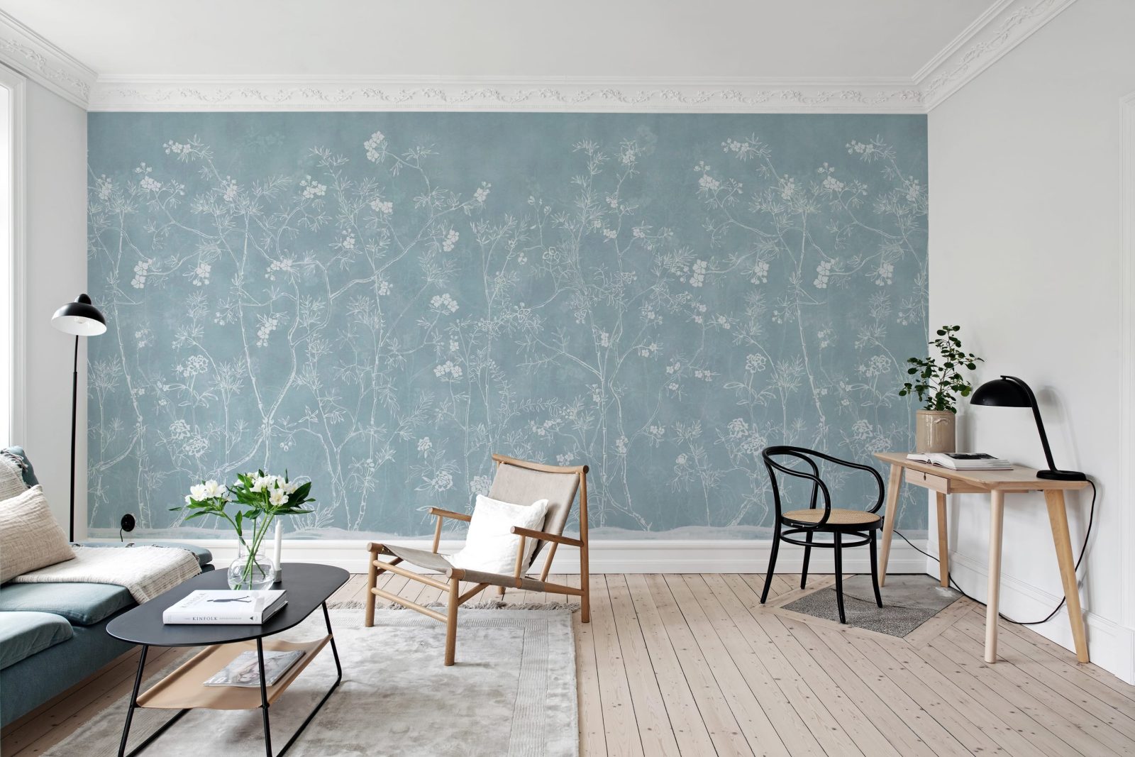 Soft Chinoiserie, Baby Blue, Rebel Walls 3