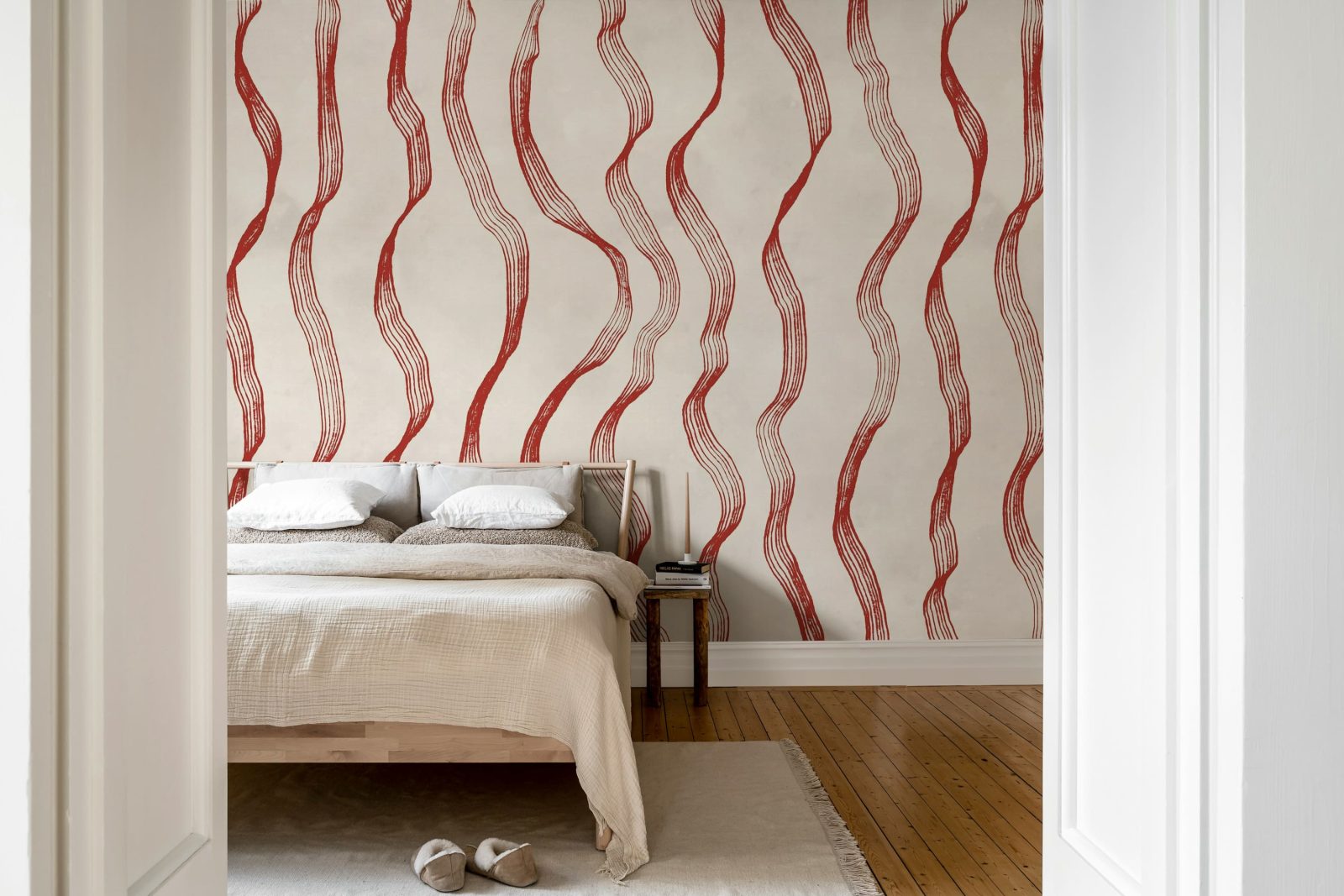 Ribbon Stripe, Red, Rebel Walls 3