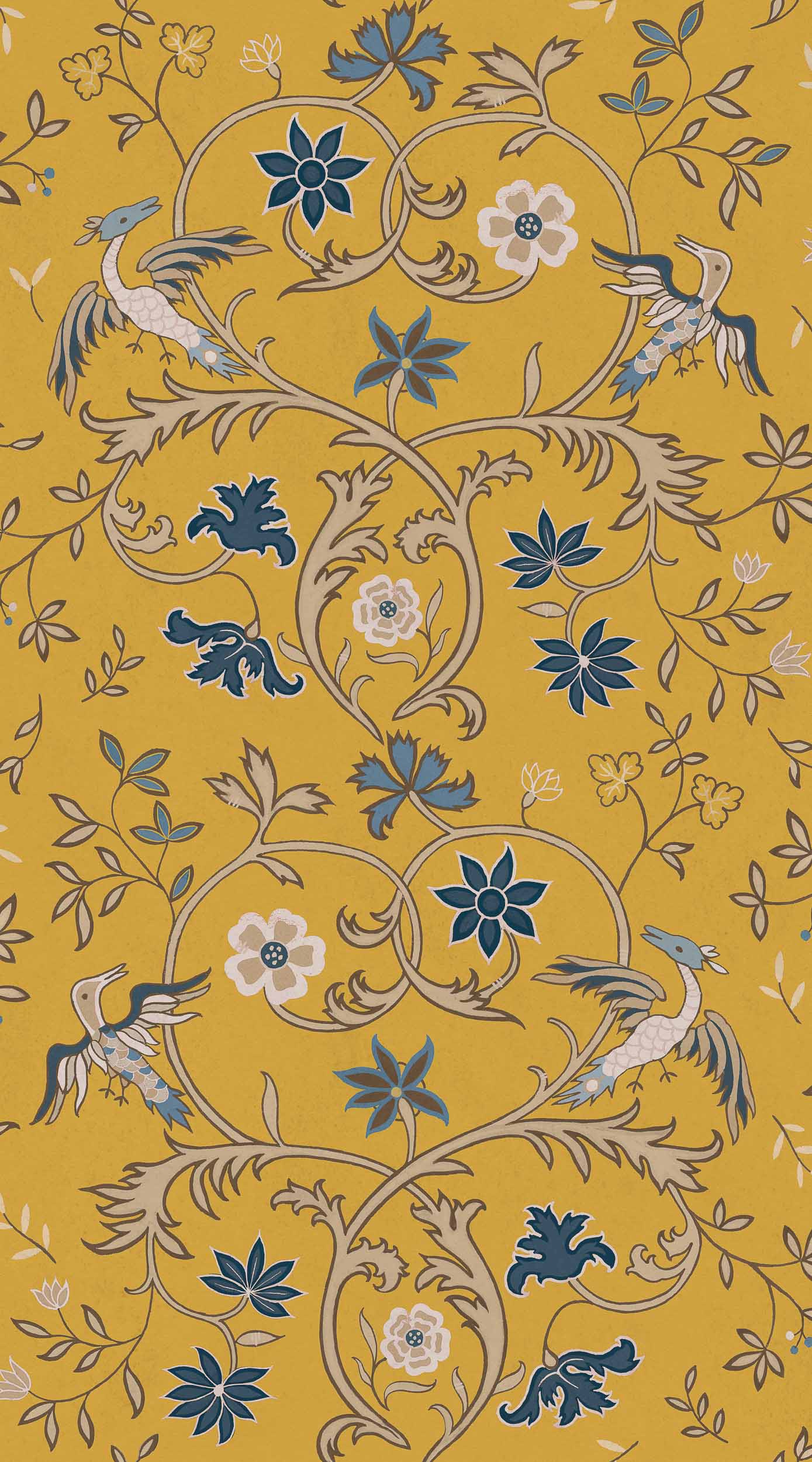 Antwerp Damask, Mustard, Coordonne, 5mp / rola