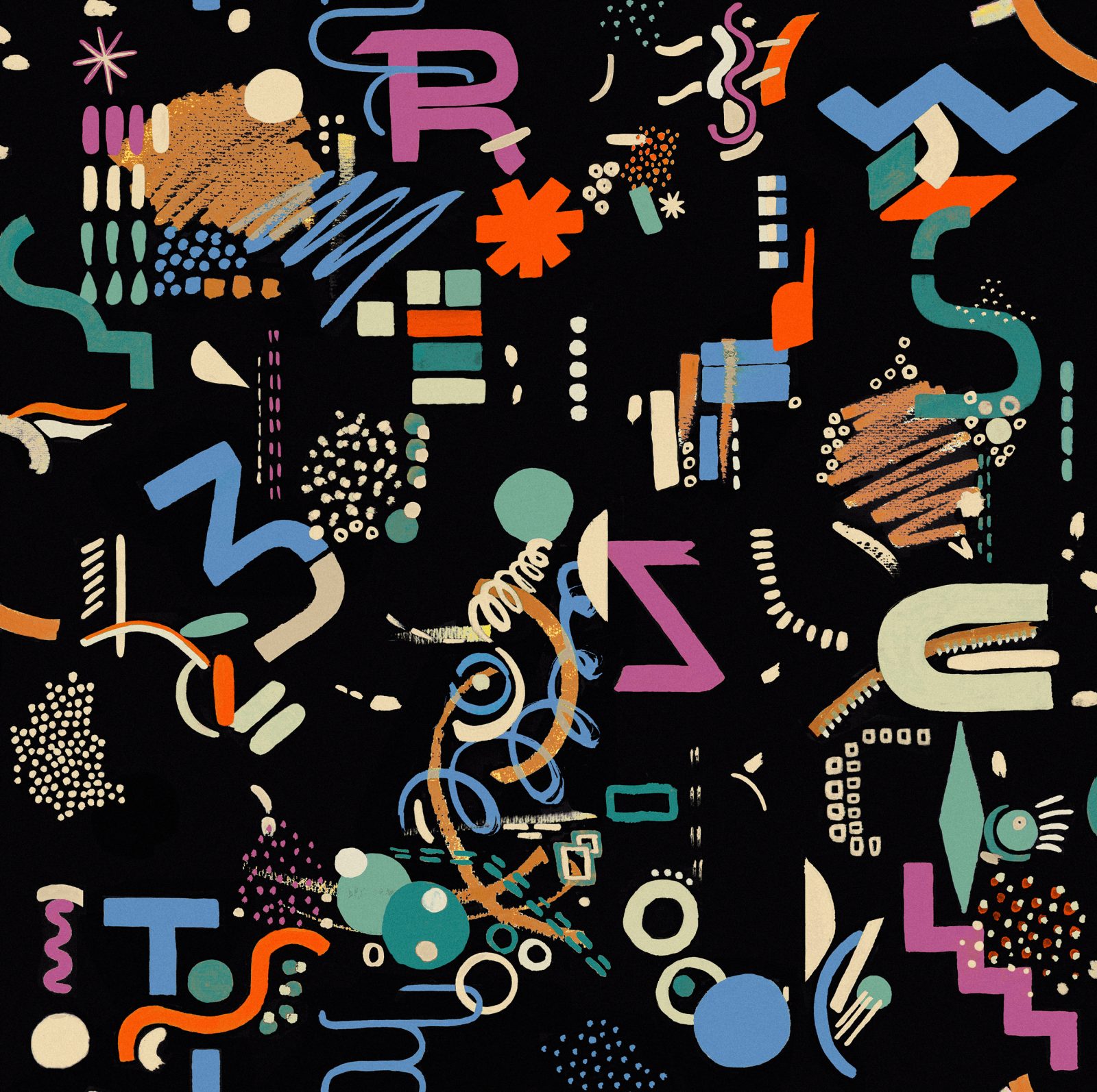 Funny Shapes, Black, TresTintas 5mp / rola