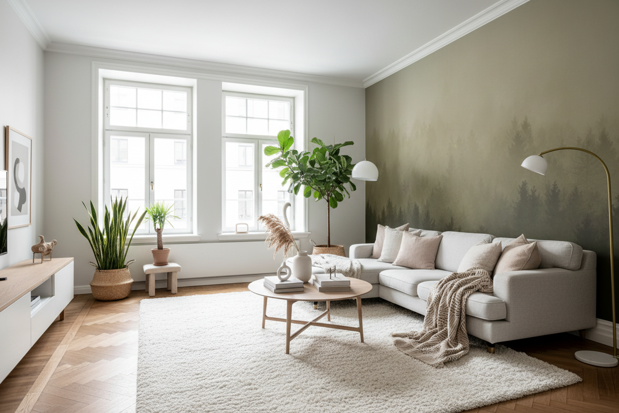 Cloudy Forest, Brown, Rebel Walls 4
