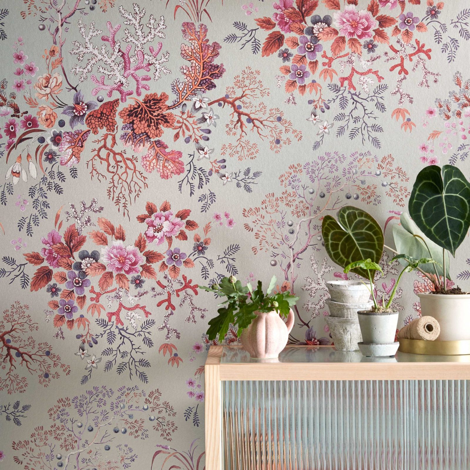 Killburn's Coral, Coral Reef Pink, 1838 Wallcoverings, 5.3mp / rola 2