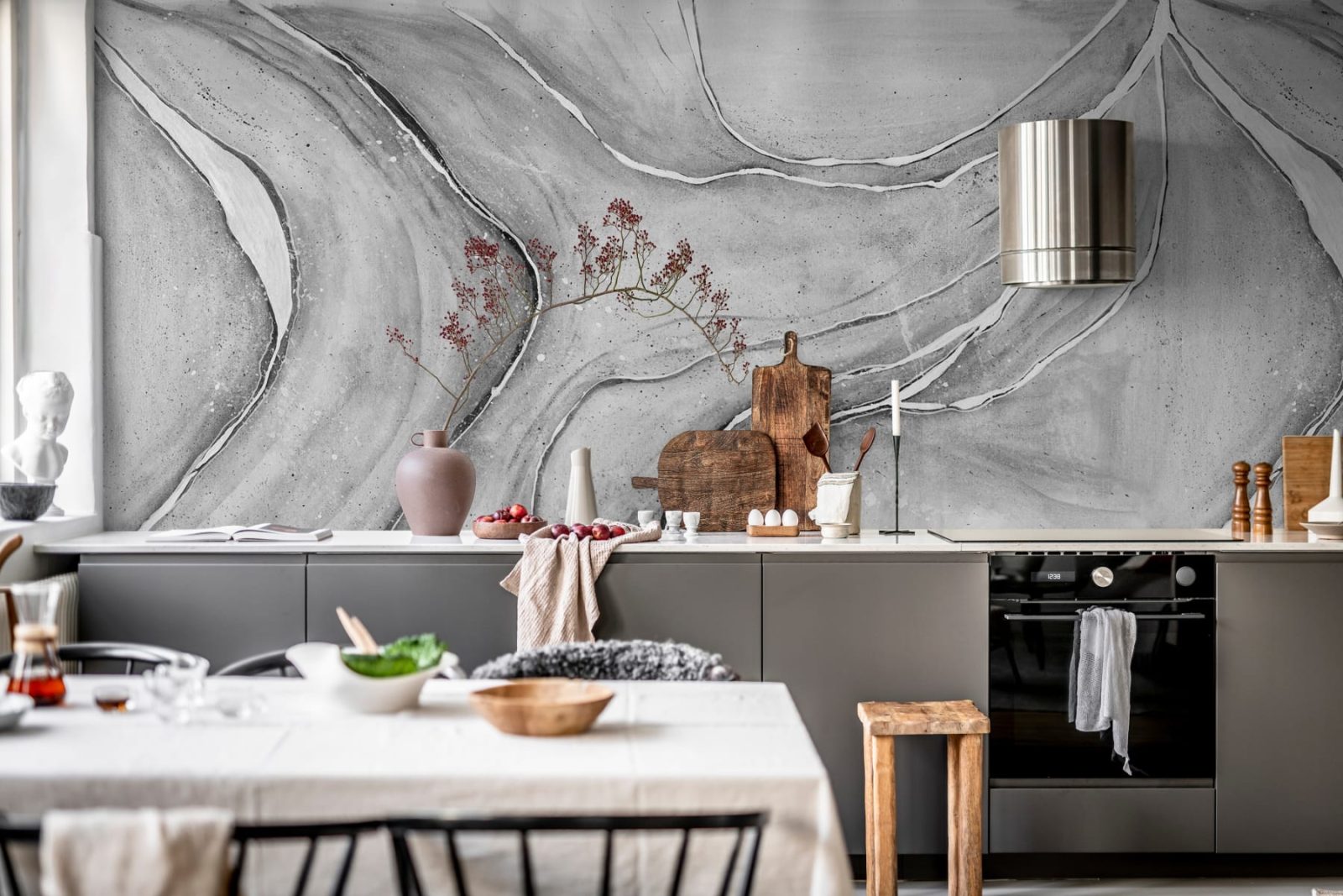 Watercolor Flow, Gray, Rebel Walls 2