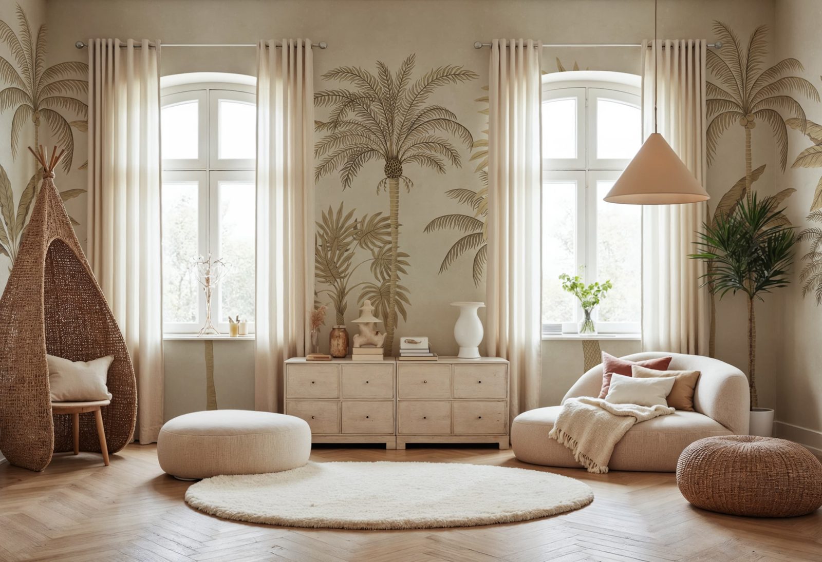 Golden Palms, Beige, Rebel Walls 3