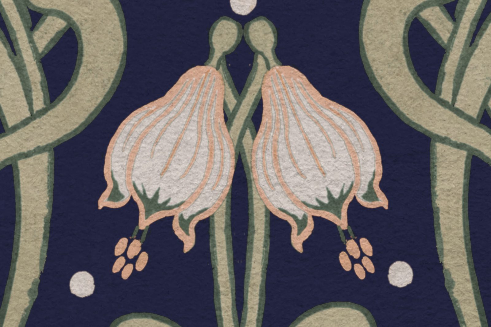 Art Nouveau Flower, Blue, Rebel Walls 4