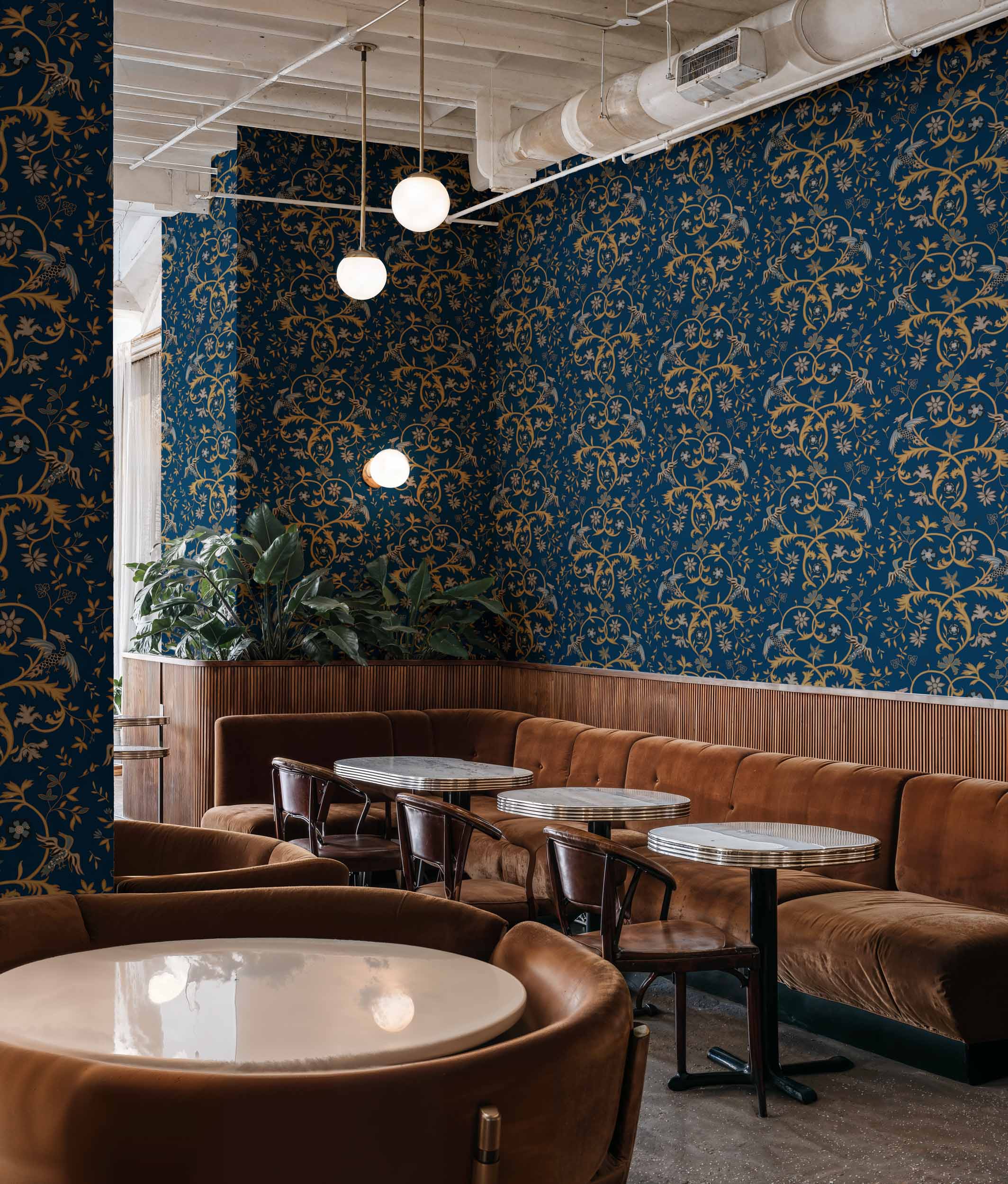 Antwerp Damask, Sapphire, Coordonne, 5mp / rola 2