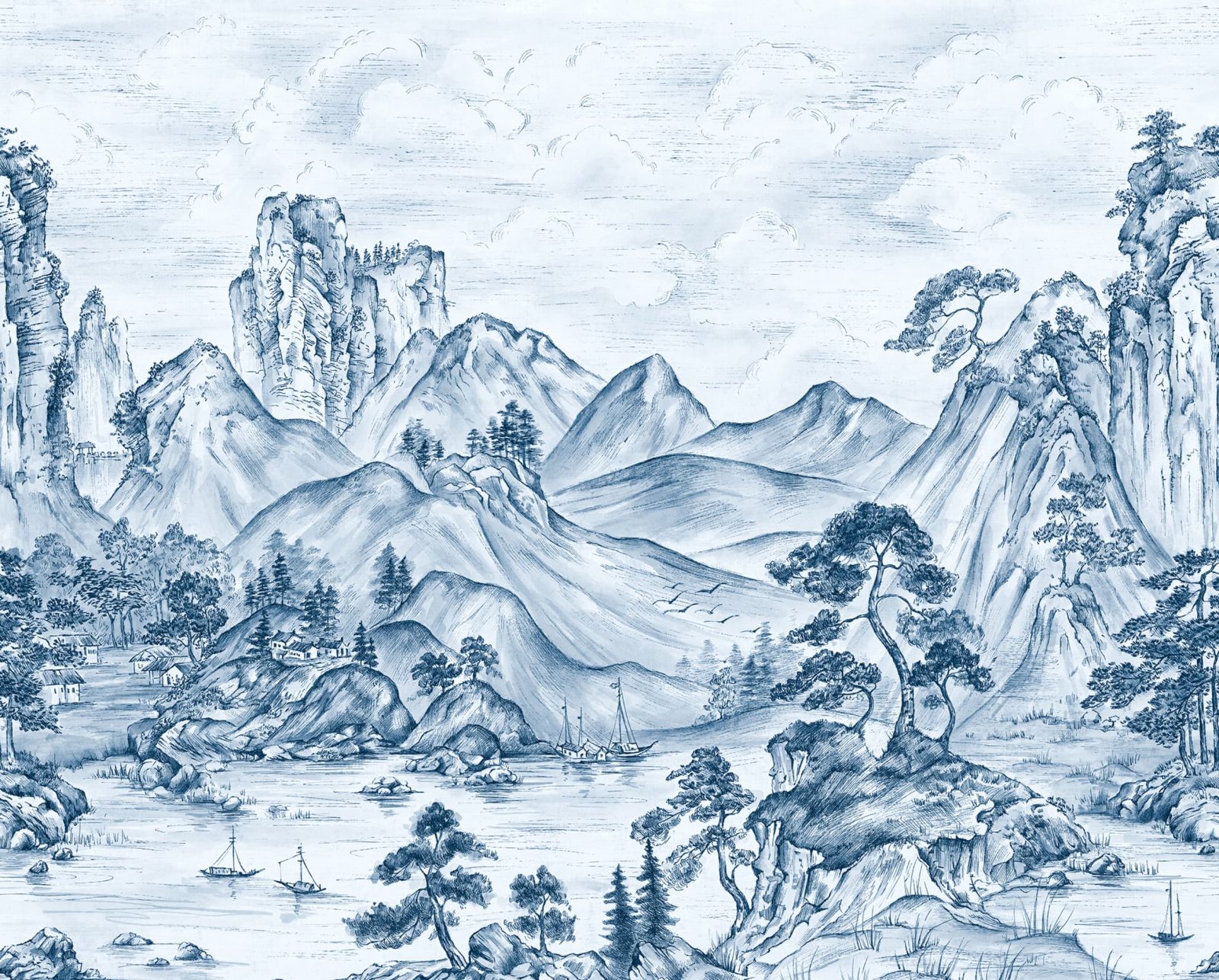 Timeless Pines, Blue, Rebel Walls