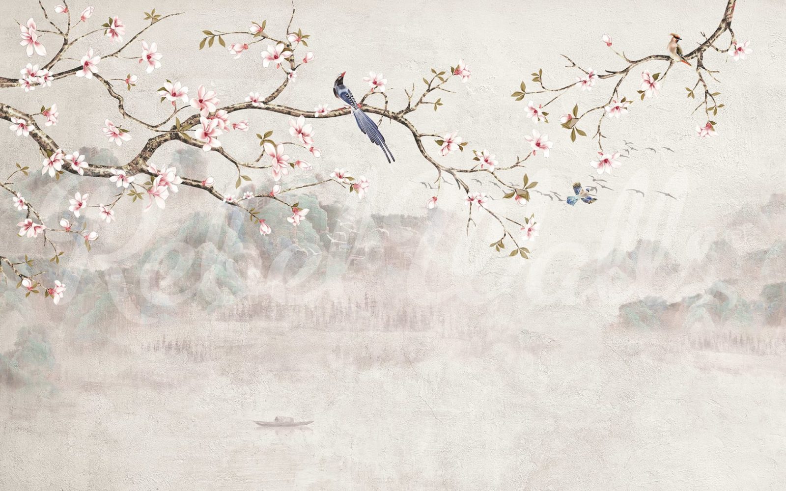 Bird Tree, Pastel, Rebel Walls