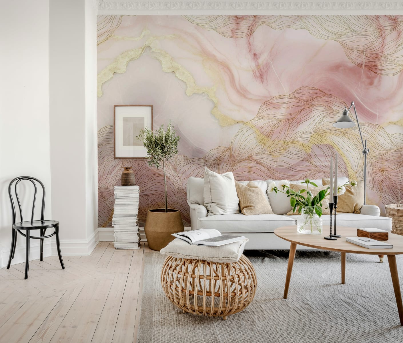 Opulence Dots, Pink Marble, Rebel Walls 2