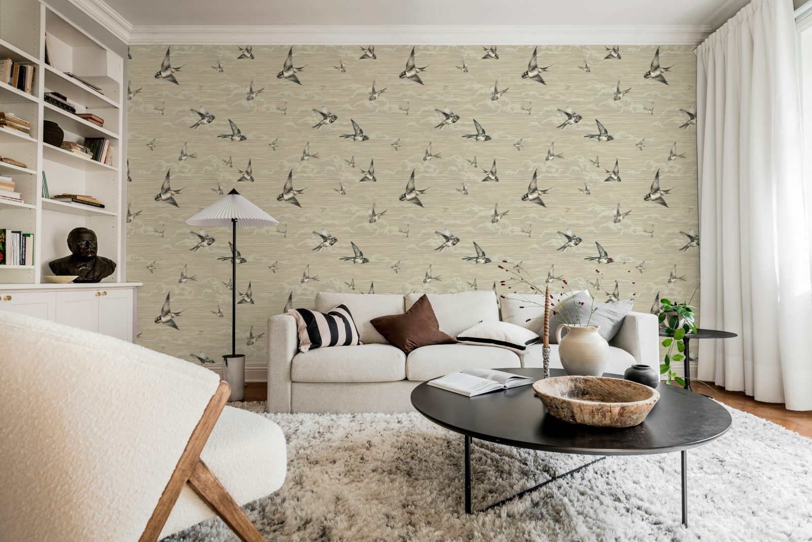 Swallow Sky, Beige, Rebel Walls 2