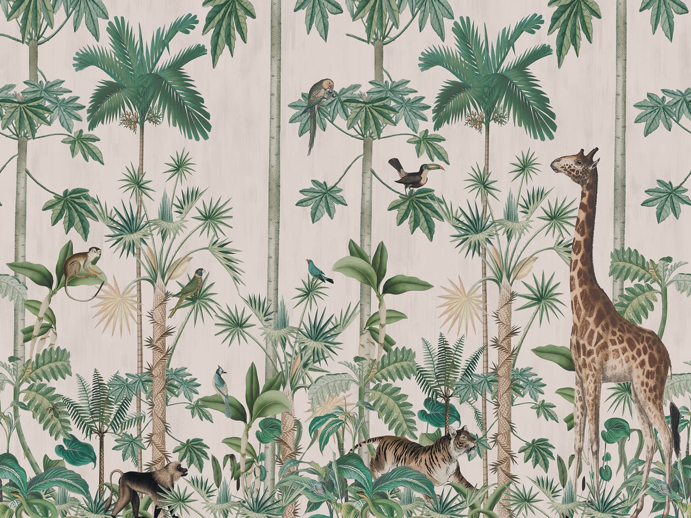 Giraffe's Stroll, Pastel Pink, Rebel Walls