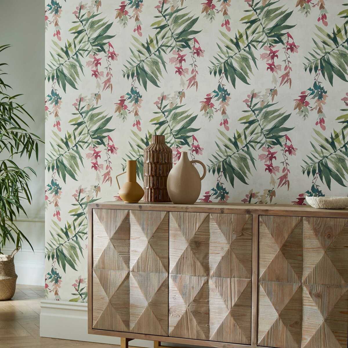 Essence, Orchid Pink Luxury Floral, 1838 Wallcoverings, 5.3mp / rola 2