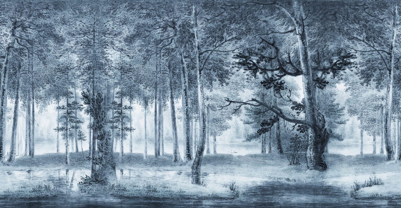 Lovers Forest, Vintage Blue, Rebel Walls