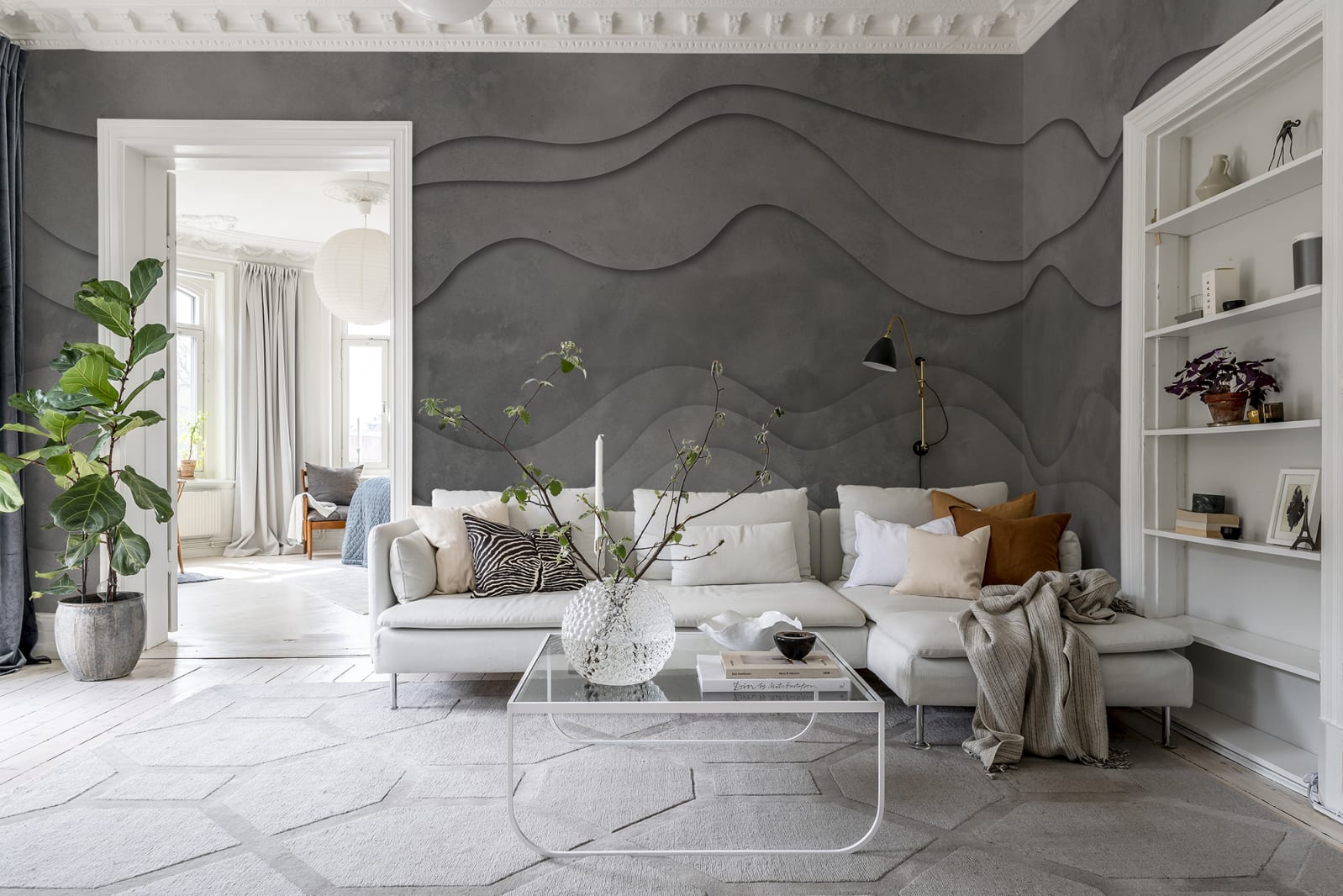 3D Wave, Grey, Rebel Walls 2