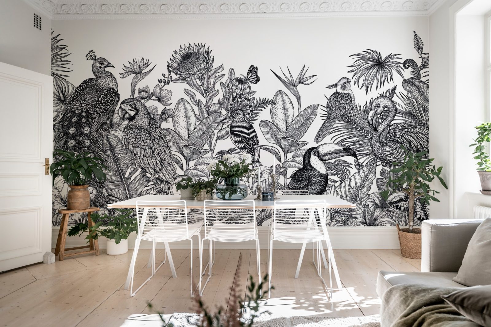 Birds Garden, Black & White, Rebel Walls 3