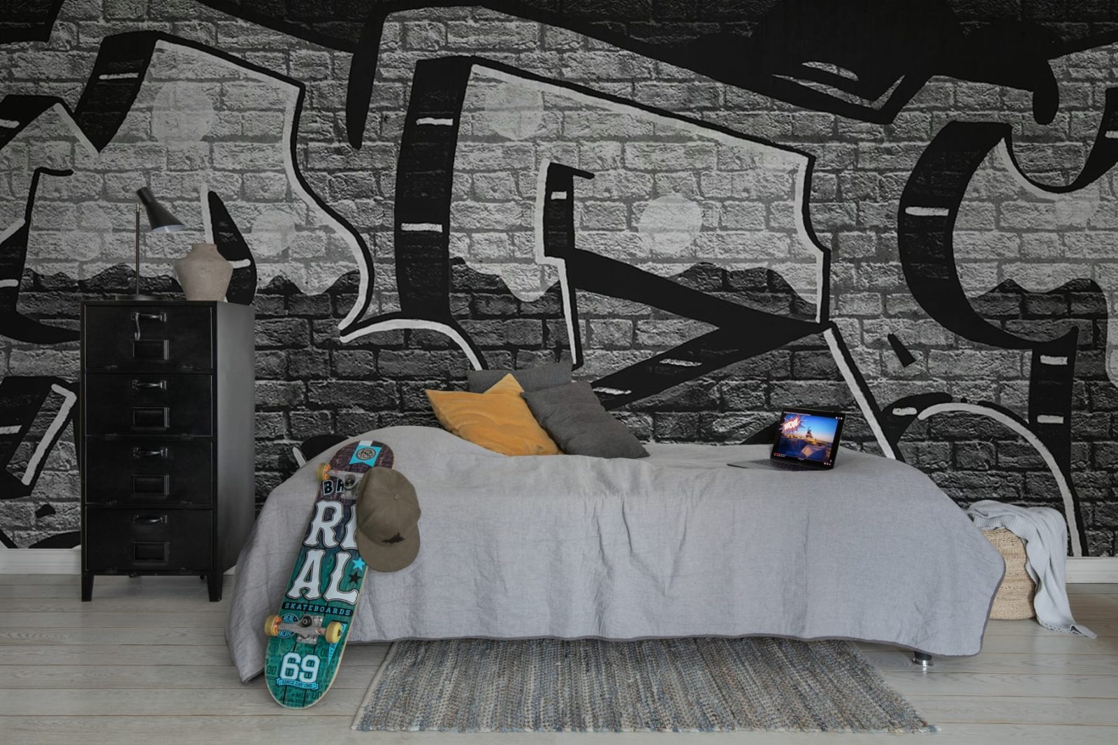 Rebel Graffiti Bold, Gray, Rebel Walls 2