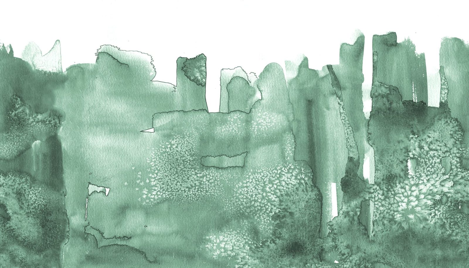 Watercolor City, Green, Rebel Walls