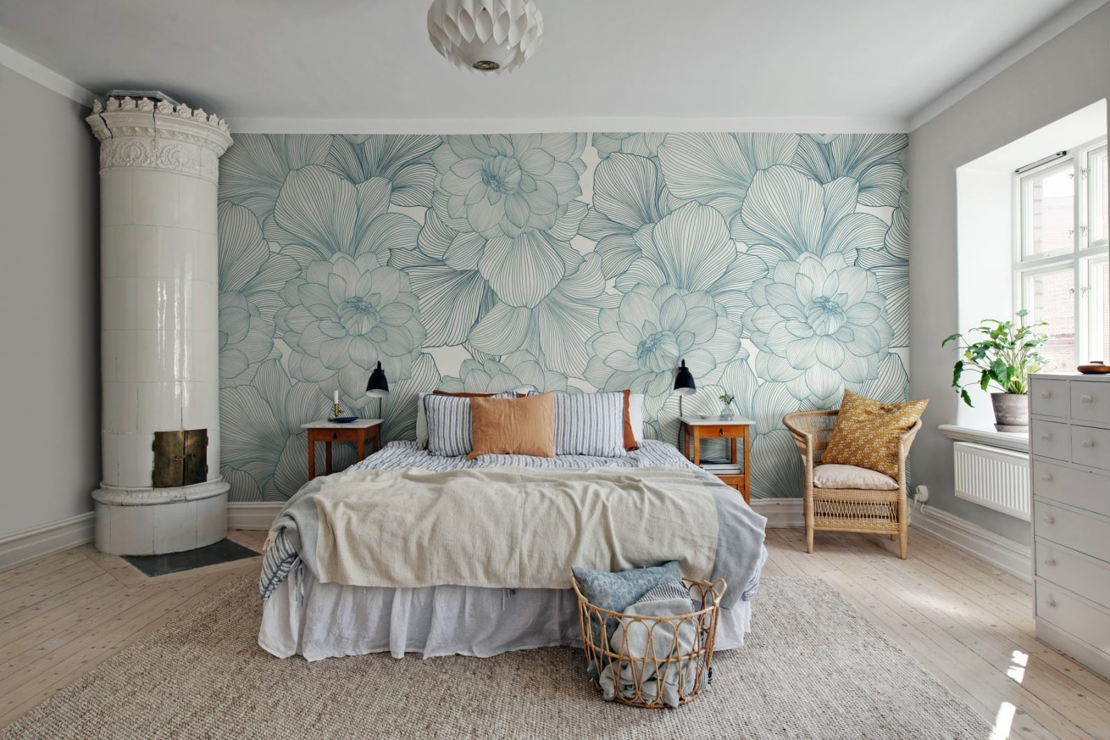 Bold Dahlia, Blue, Rebel Walls 3