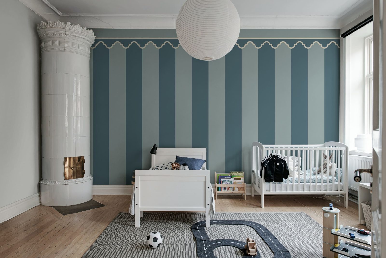 Stripe Chateau, Blue, Rebel Walls 3