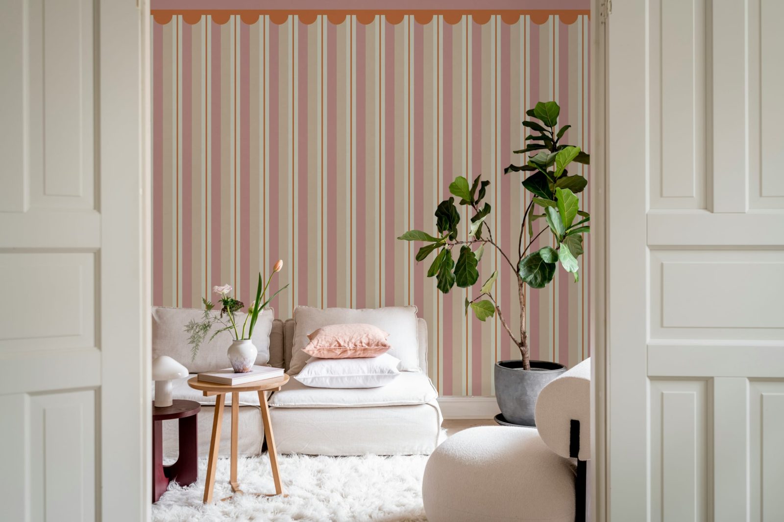 Border Stripe, Pink, Rebel Walls 3