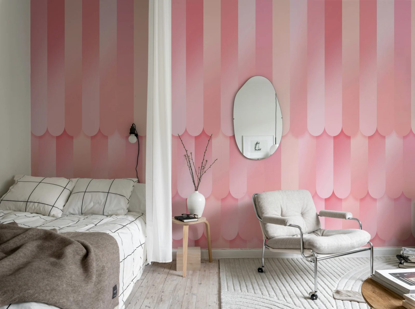 Gradient Stripes, Pink, Rebel Walls 3