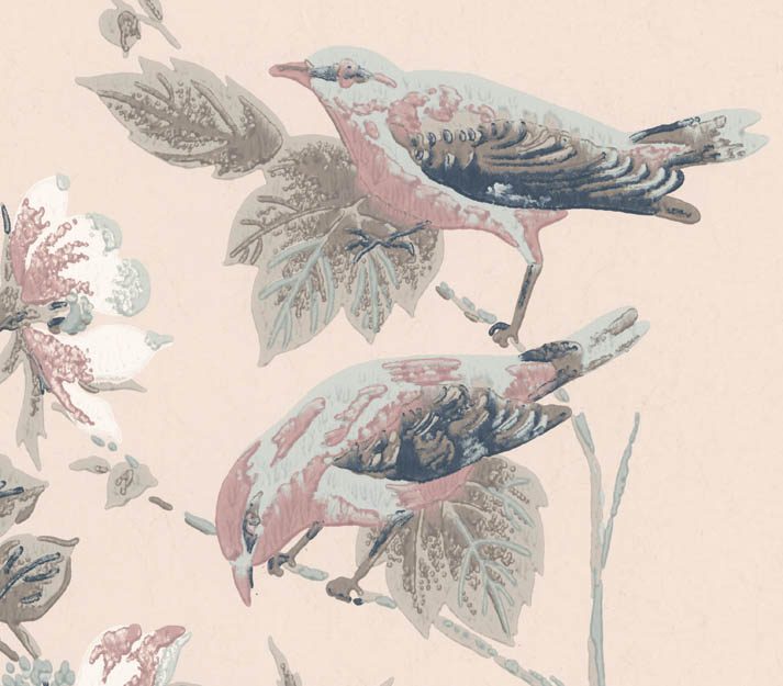 Rosemore, Pink Luxury Bird, 1838 Wallcoverings, 5.3mp / rola