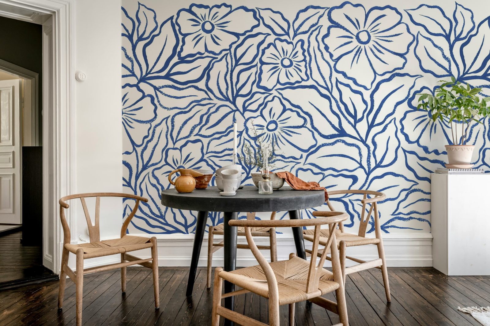 Ink Flowers, Blue, Rebel Walls 3