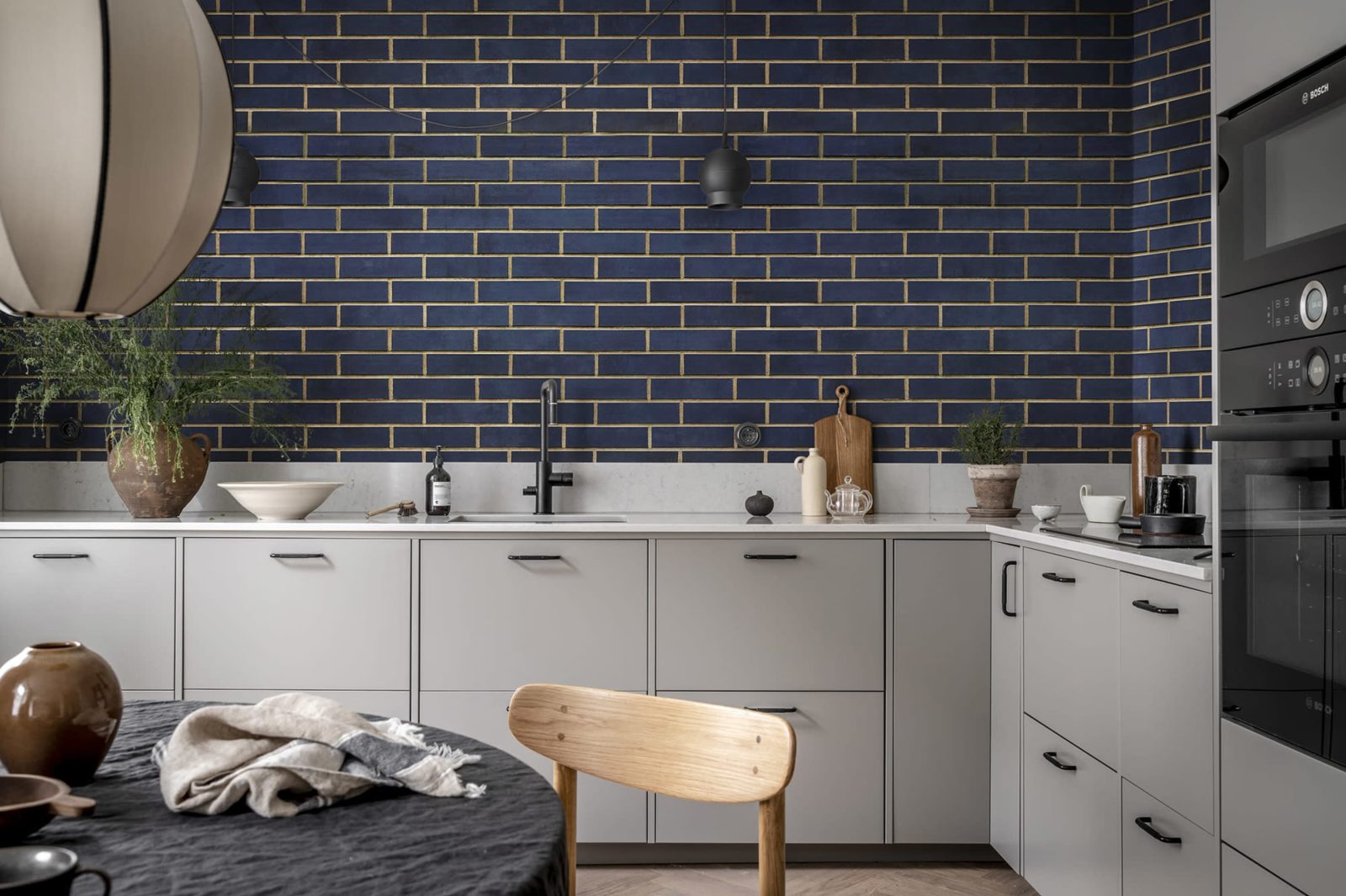 Wall of Tiles, Dark Blue, Rebel Walls 2