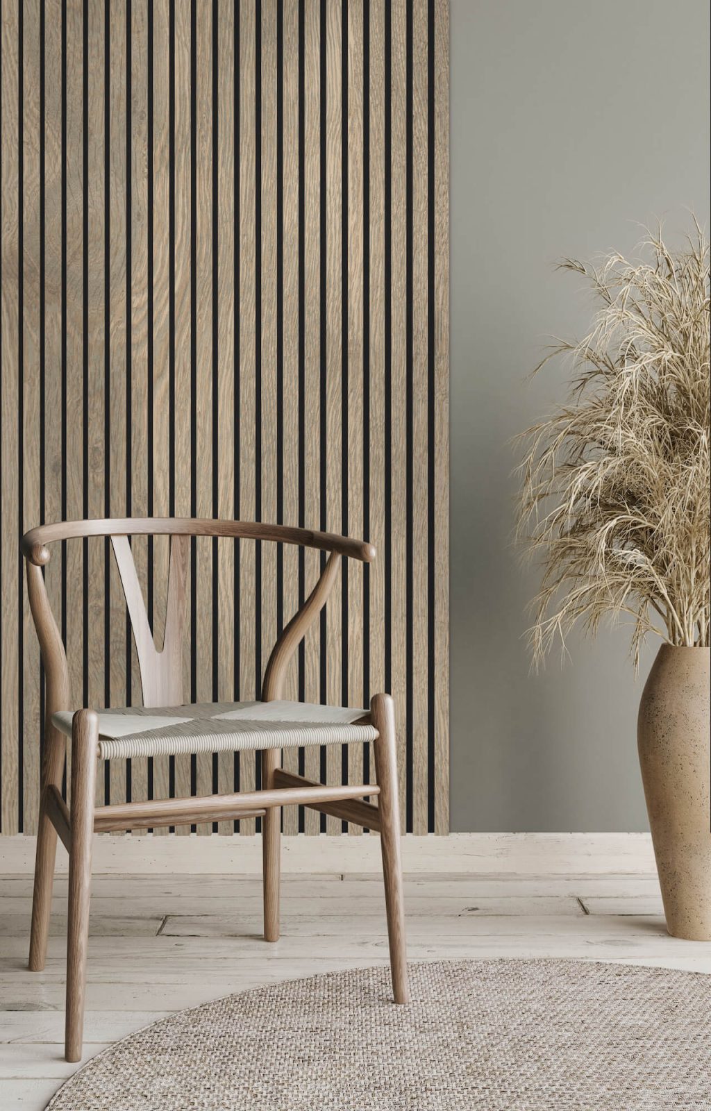 Riflaj decorativ MDF, Sonoma Oak, fonoabsorbant, 270x28cm, Lamelio 2