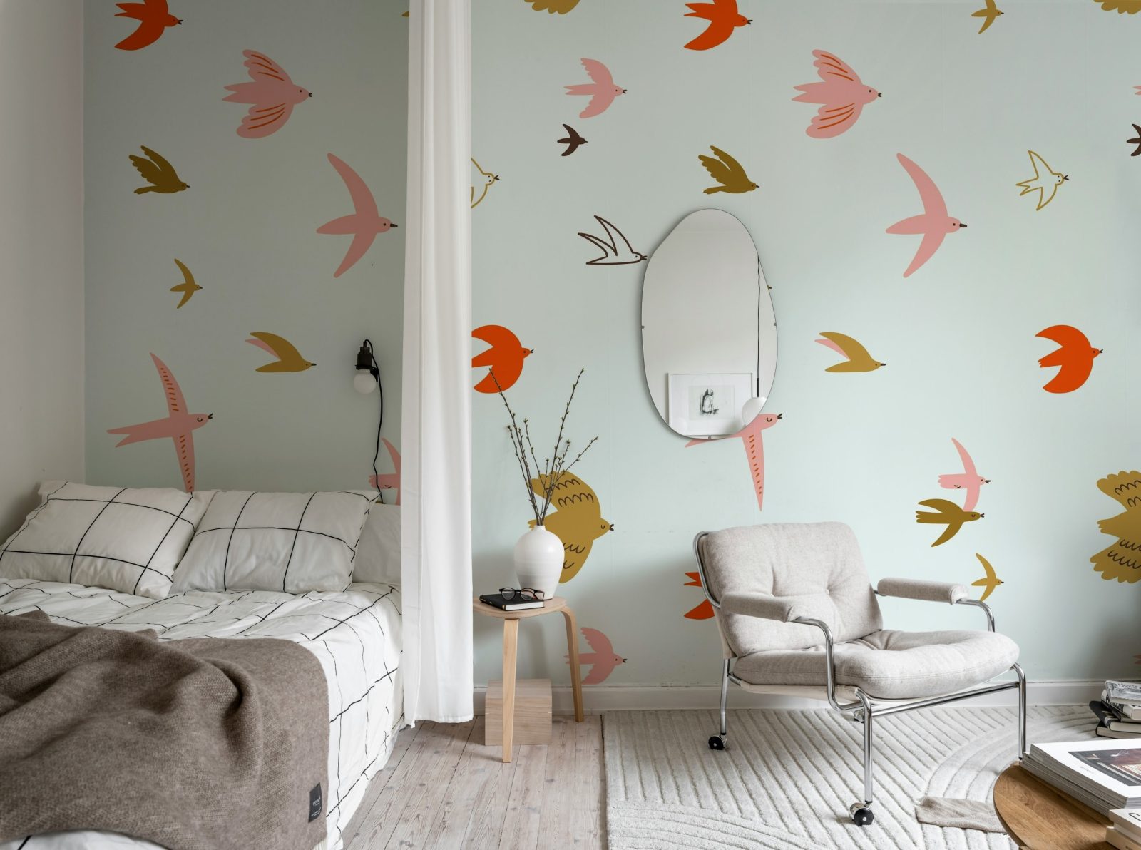 Flying Birds, Light Blue, Rebel Walls 3