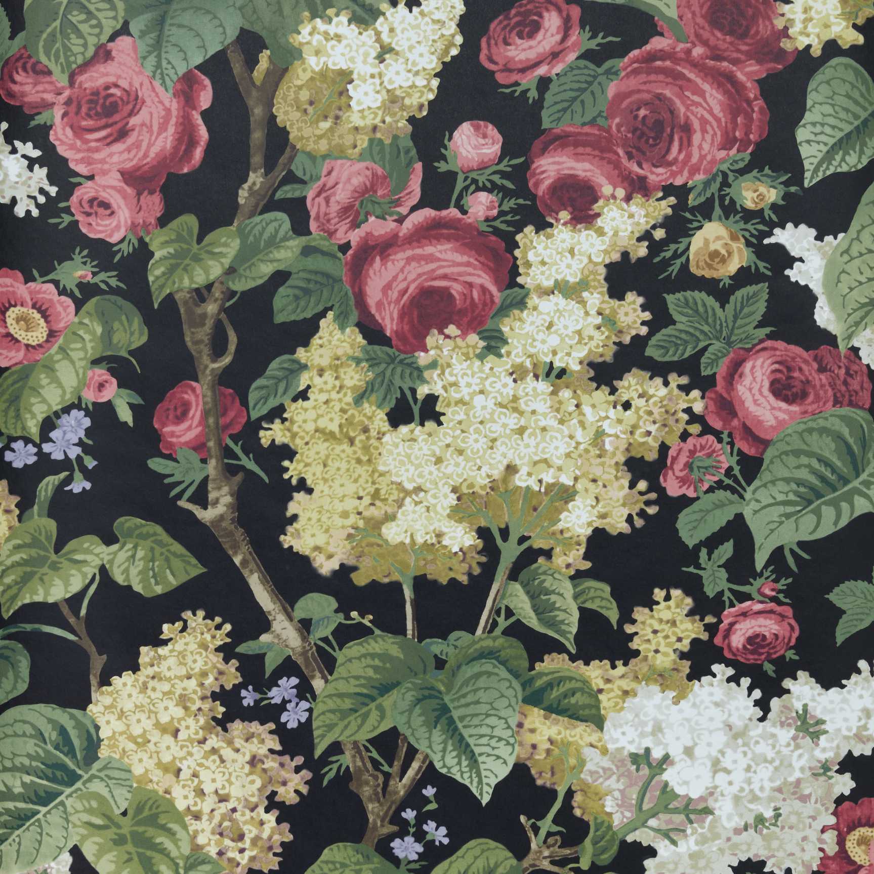 Floribunda, Midnight Black, 1838 Wallcoverings, 7mp / rola