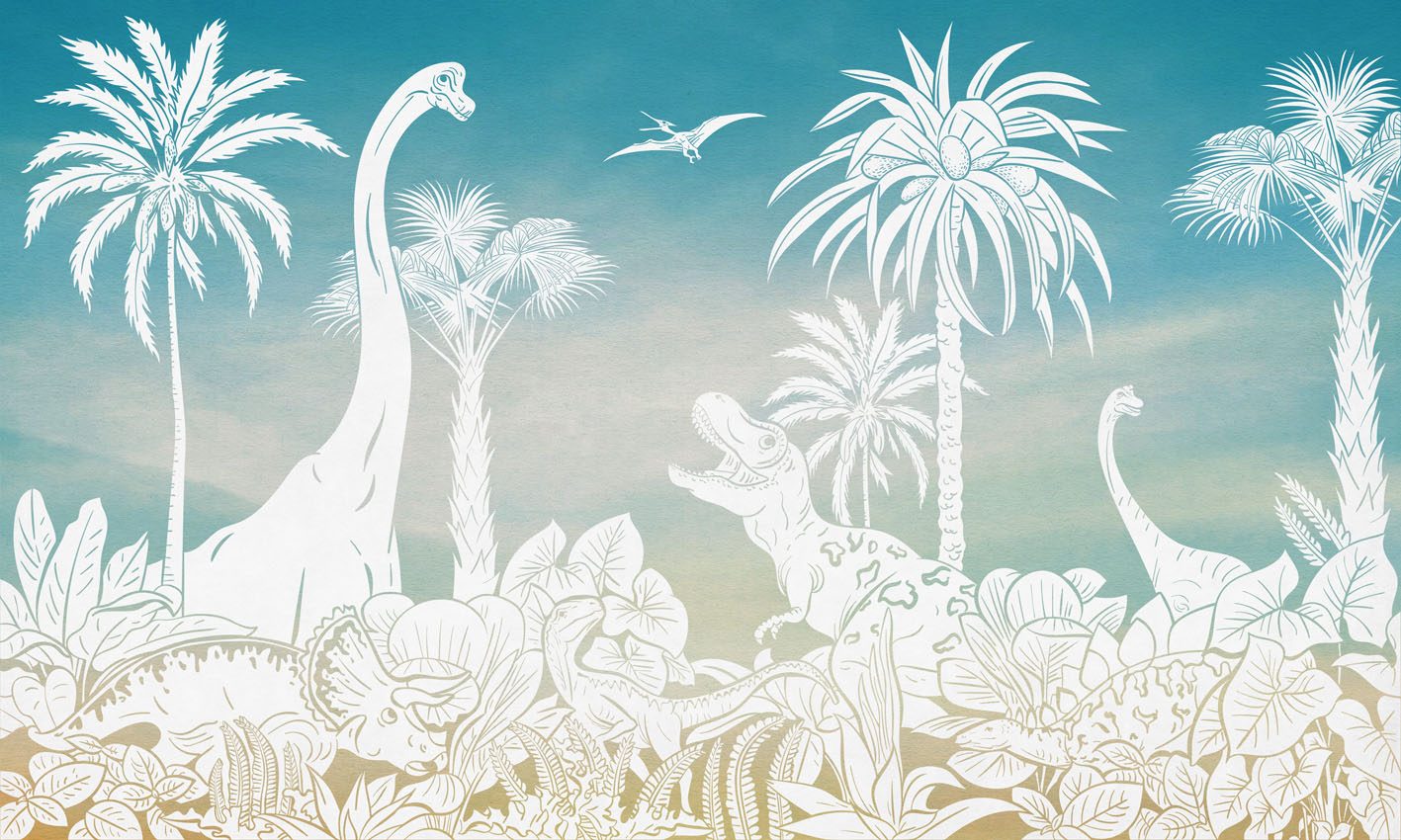 Monochrome Dino - Blue Sky, Kikki Belle