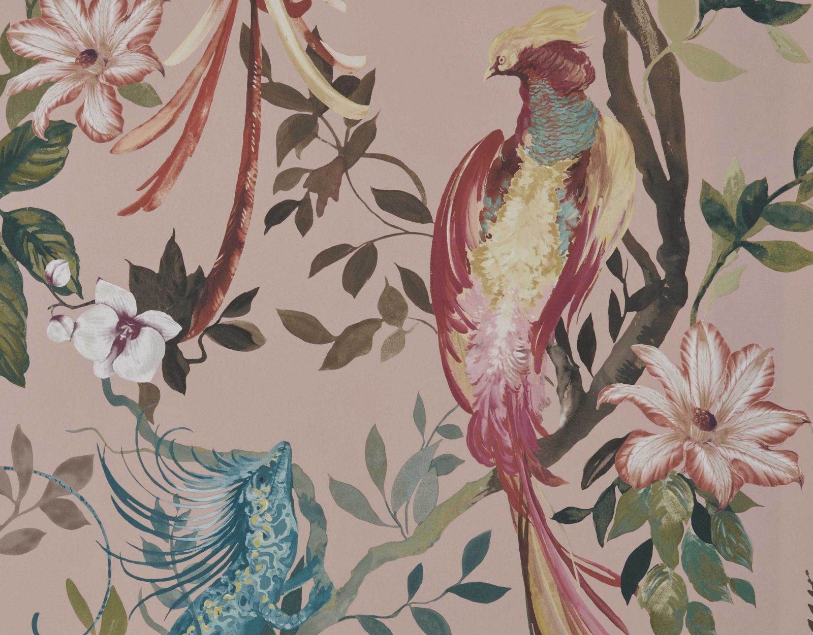 Bird Sonnet, Blush Pink Luxury Bird, 1838 Wallcoverings, 7mp / rola