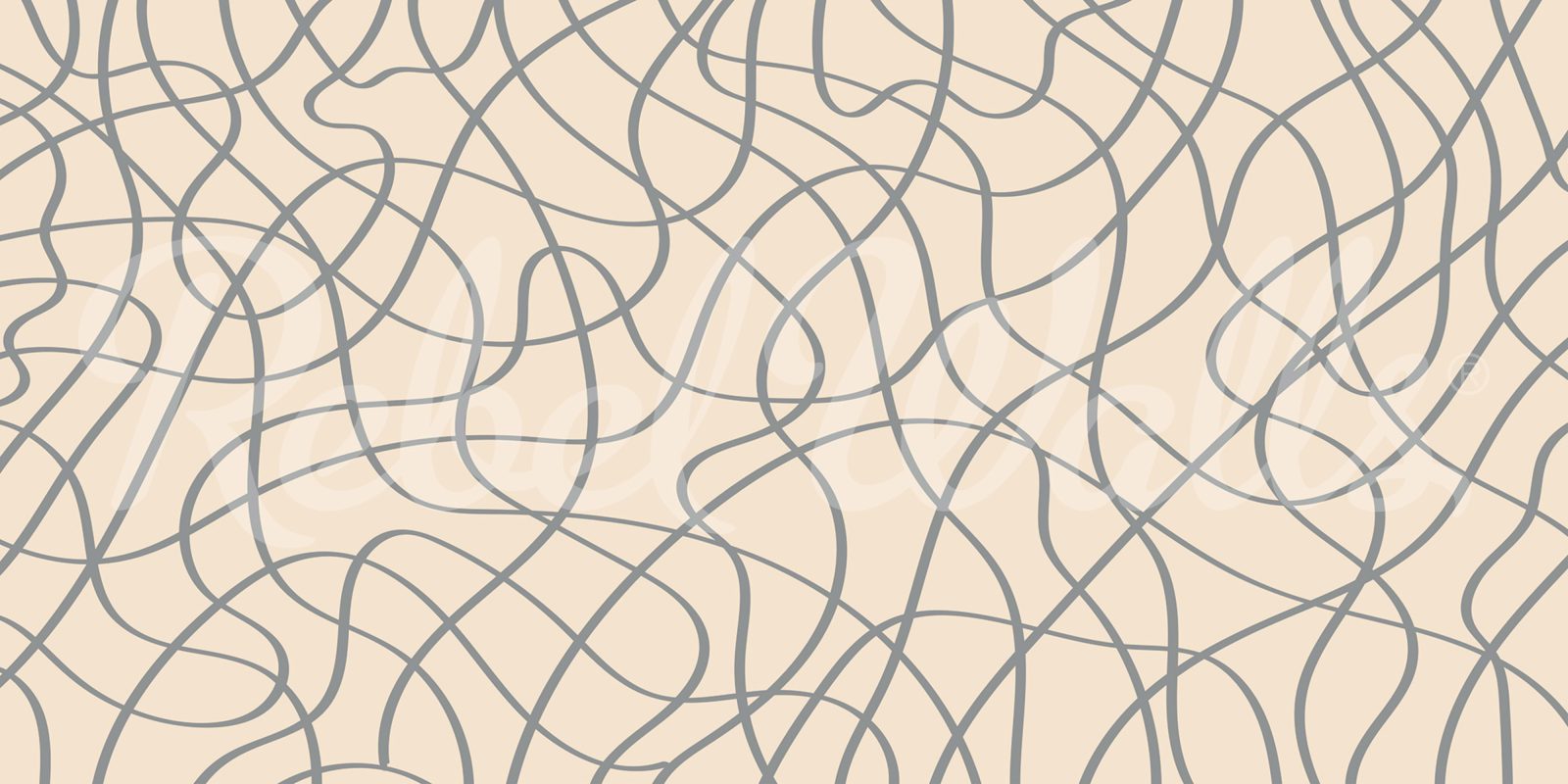 Doodle Lines, Beige, Rebel Walls