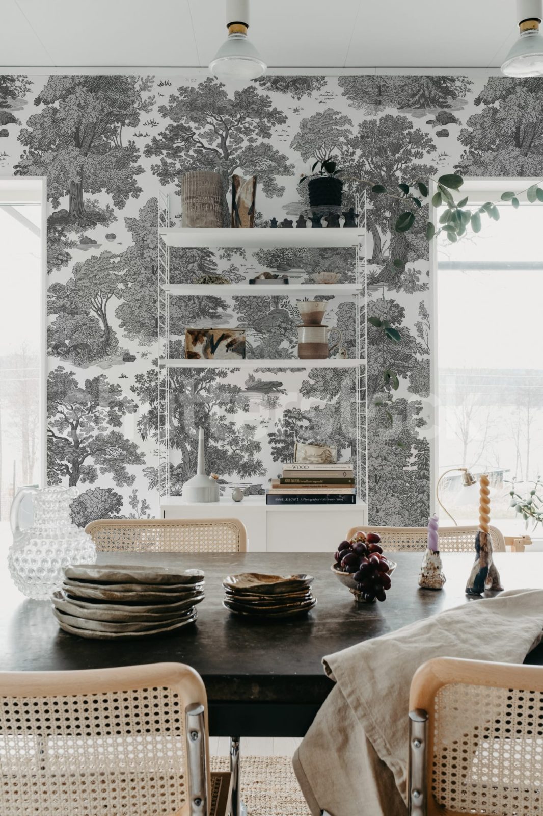 Woodland Toile, Gray, Rebel Walls 3
