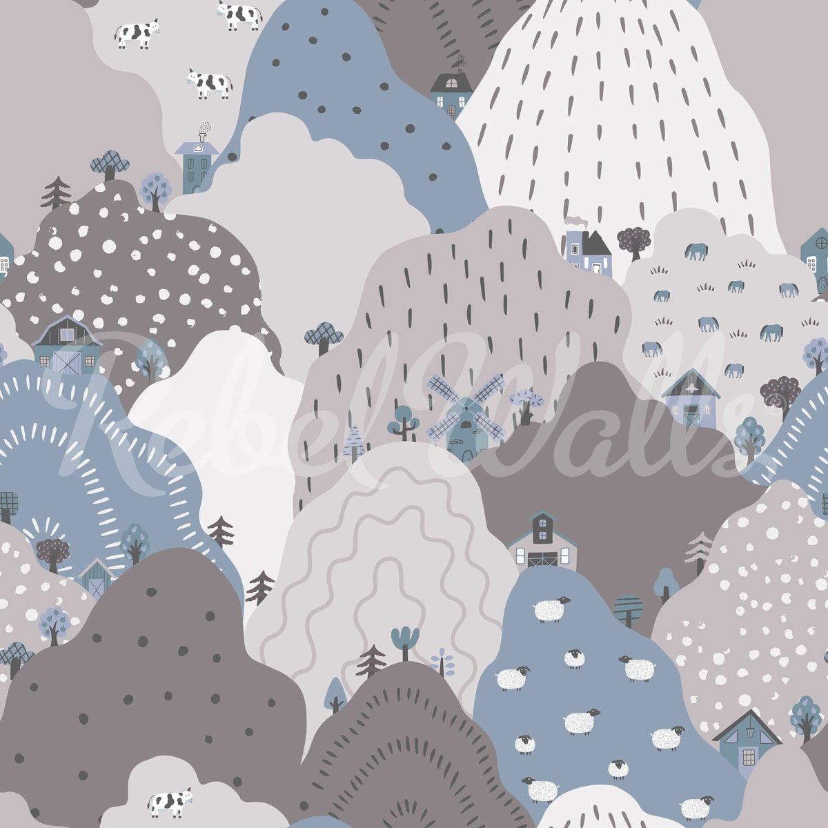 Happy Hillside, Gray, Rebel Walls