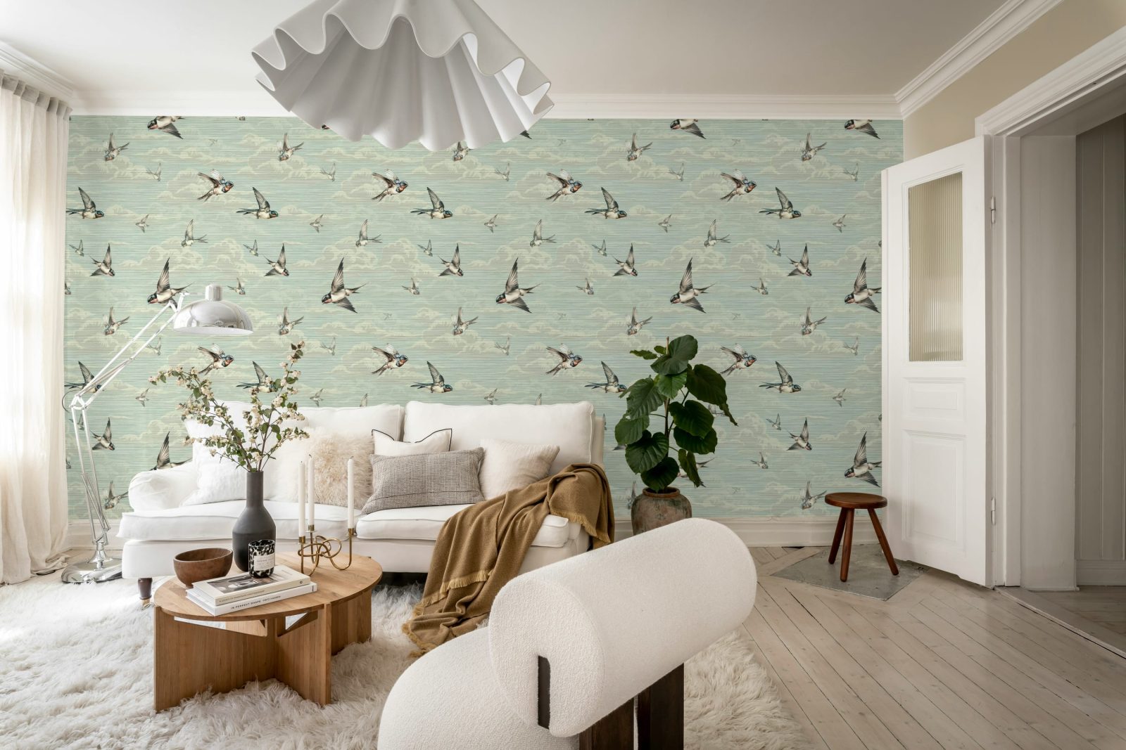 Swallow Sky, Vintage Blue, Rebel Walls 3