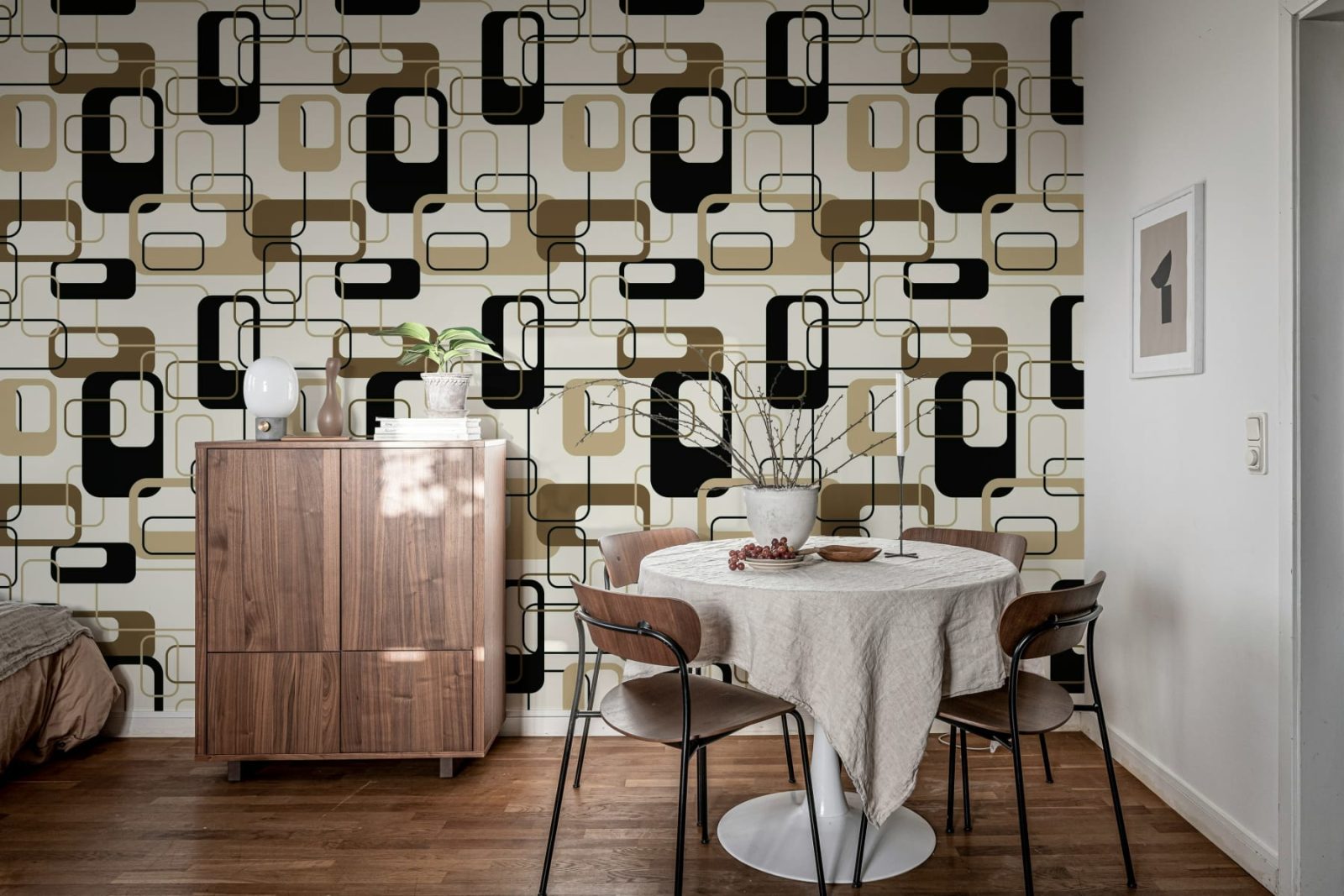 Retro Squares, Beige, Rebel Walls 3