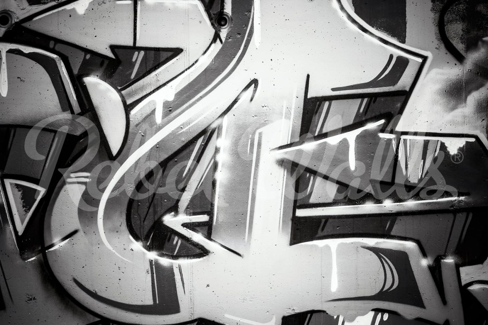 Graffiti Wall, Black & White, Rebel Walls