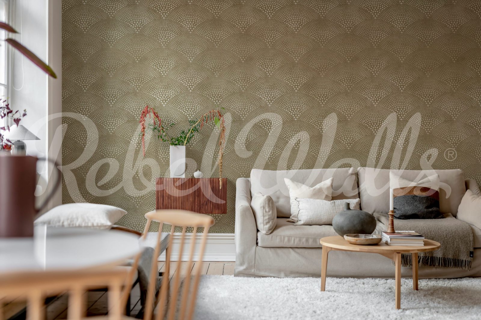 Shimmer Fan, Beige, Rebel Walls 2