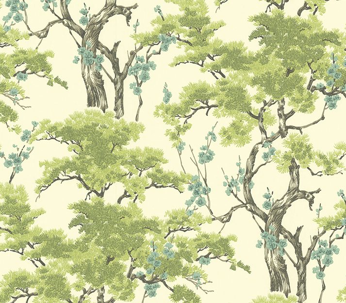 Harewood, Lime Green Luxury Chinoiserie, 1838 Wallcoverings, 5.3mp / rola