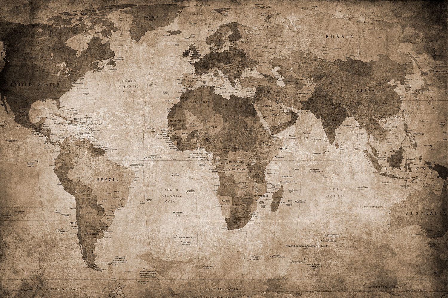 World Map, Brown, Rebel Walls
