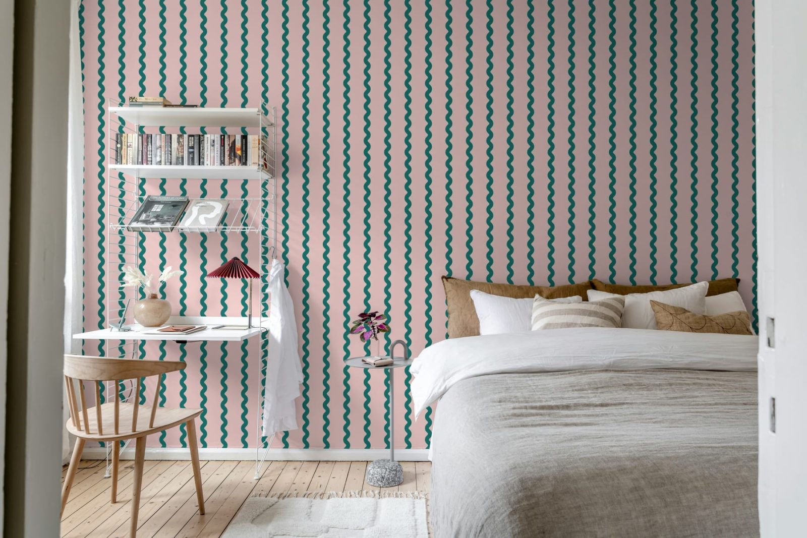Wobbly Stripe, Pink, Rebel Walls 3