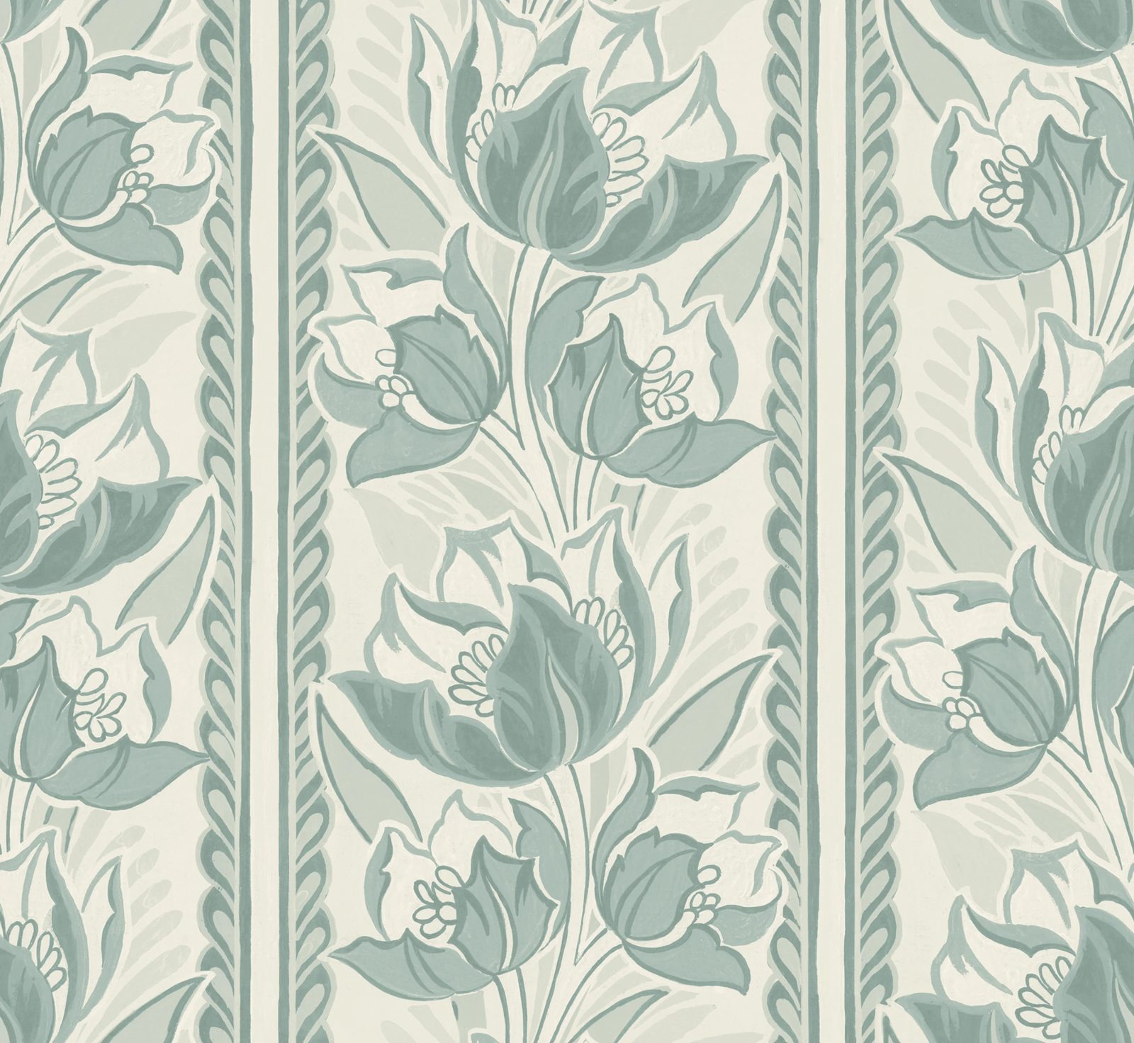 Tulip Stripes, Green, Rebel Walls