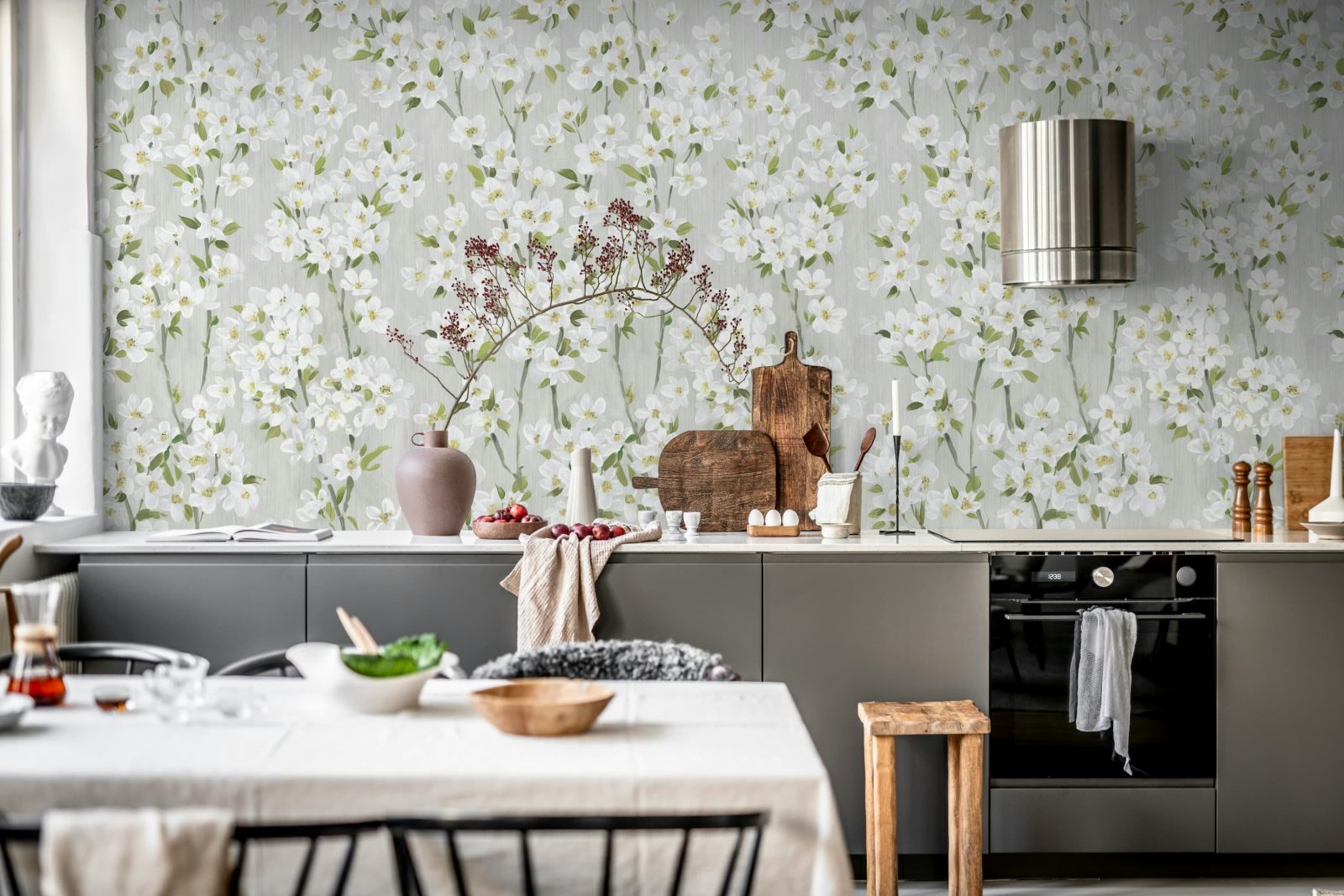 Cherry Blossom Tree, White, Rebel Walls 3