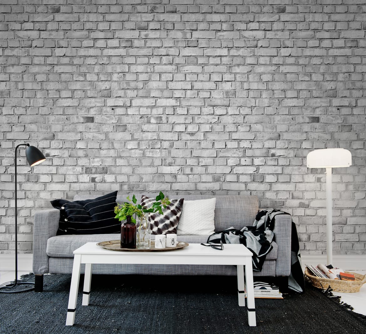 Brick Wall, White, Rebel Walls 3