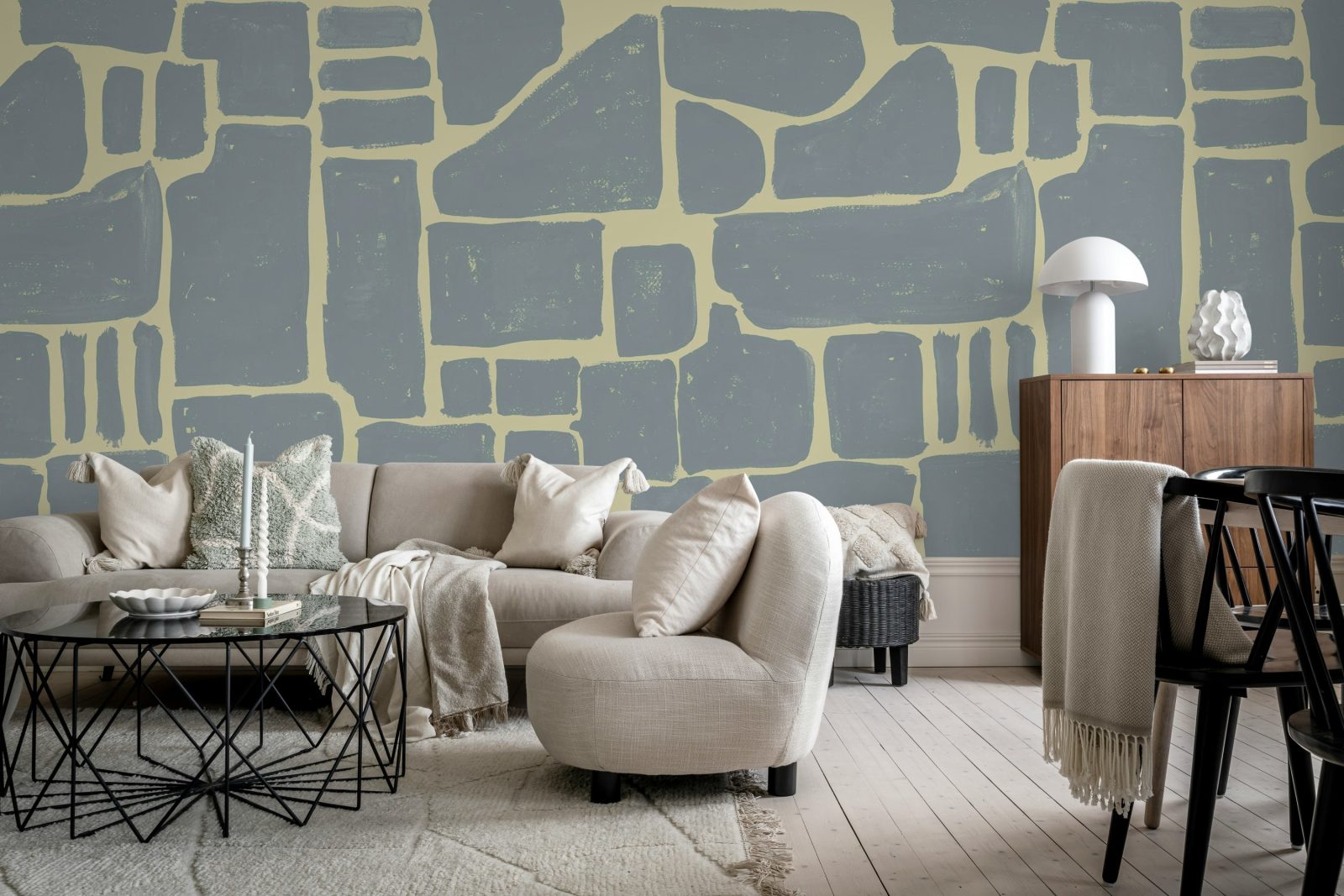Block Print, Blue & Yellow, Rebel Walls 2