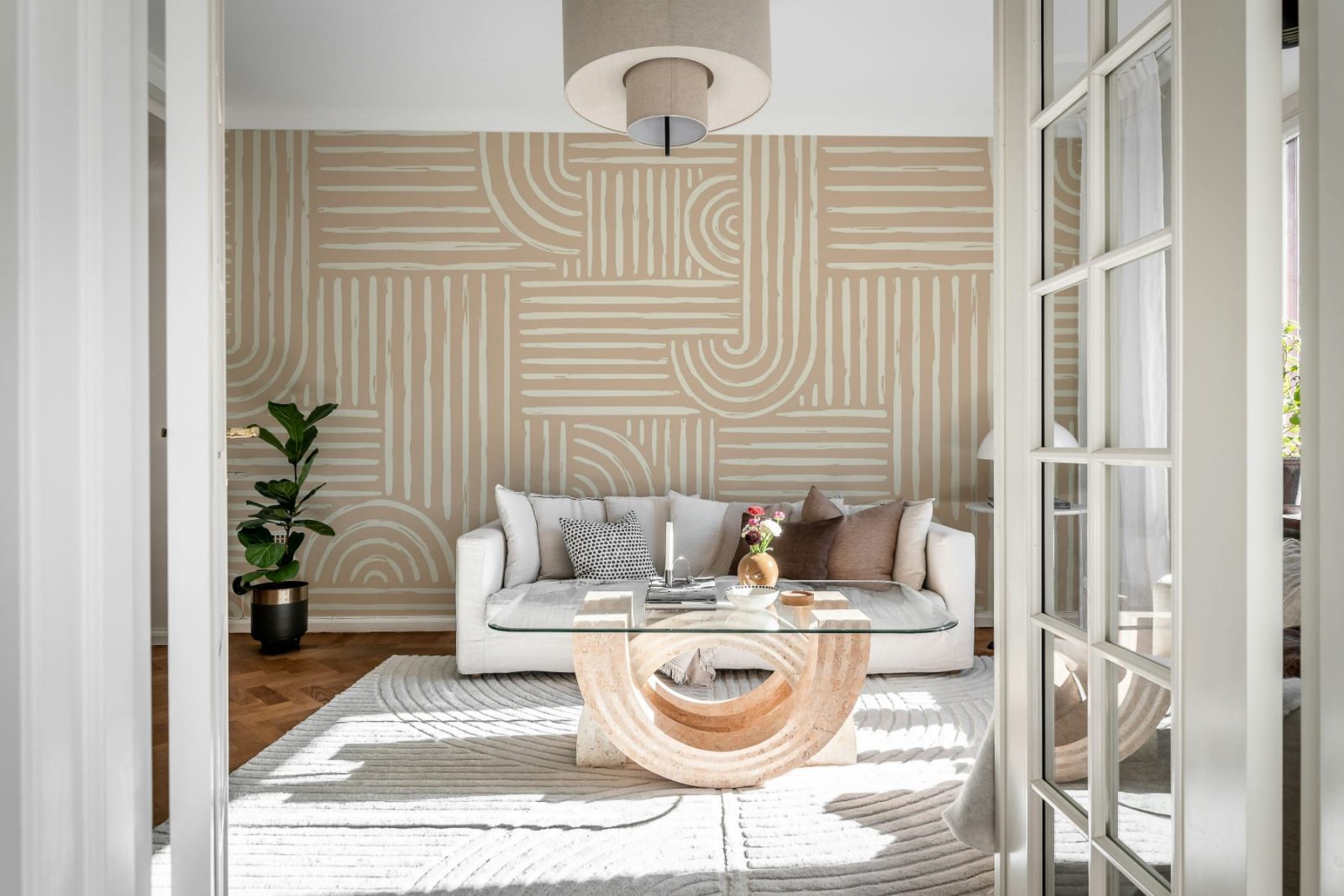 Graphic Vaults, Beige, Rebel Walls 2